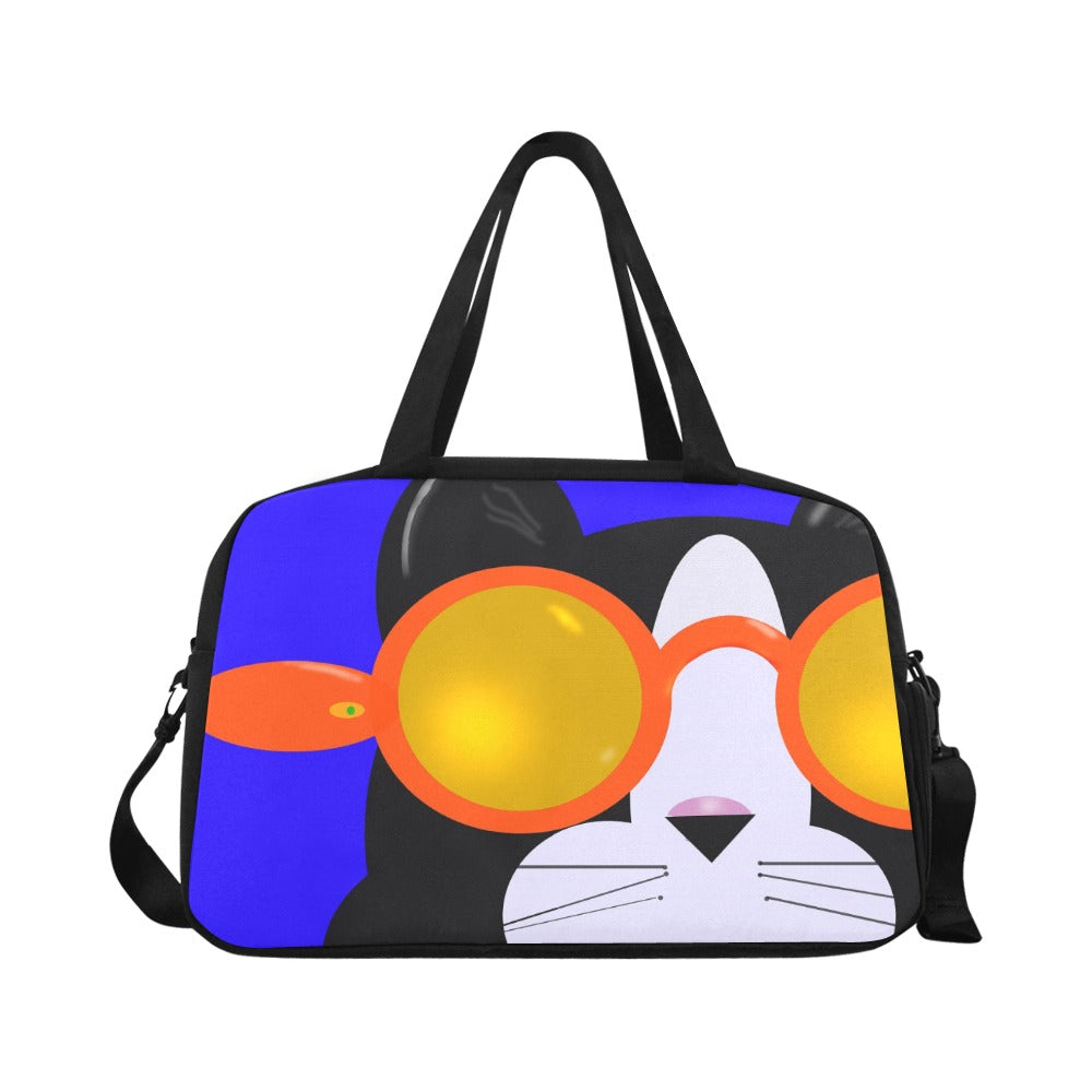 Cool Cat Tote Travel Bag with Shoe Storage – Stylish & Functional by Nanocandles02