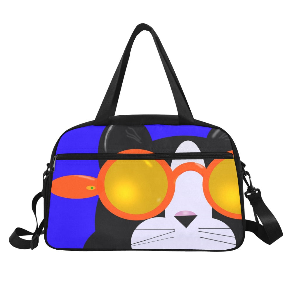 Cool Cat Tote Travel Bag with Shoe Storage – Stylish & Functional by Nanocandles02