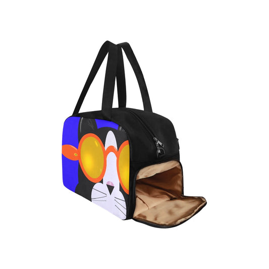 Cool Cat Tote Travel Bag with Shoe Storage – Stylish & Functional by Nanocandles02 - Nanocandles02